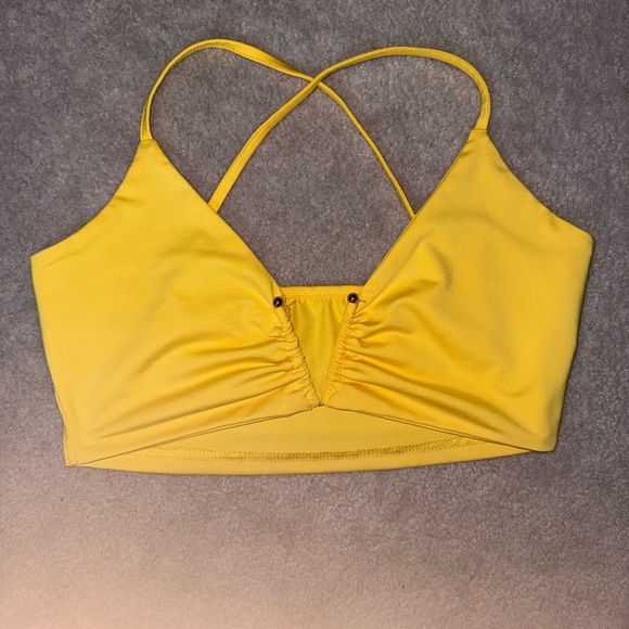 Yellow Strappy Crop Top SHEIN S - Picture 1 of 4
